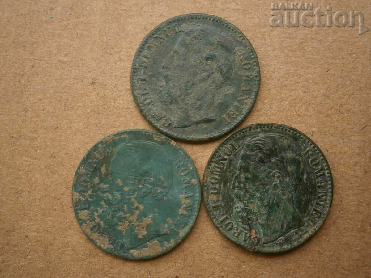 Romania 2 bani 1879 1880 bani Carol lot lot - 5 Romania 2 bani 1879 1880 bani Carol lot lot - 5