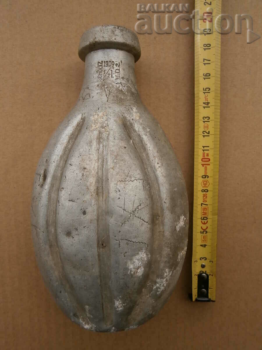 1909 Germany SCHOLTZ WW1 WWI Officer's Aluminum Flask - 5 1909 Germany SCHOLTZ WW1 WWI Officer's Aluminum Flask - 5