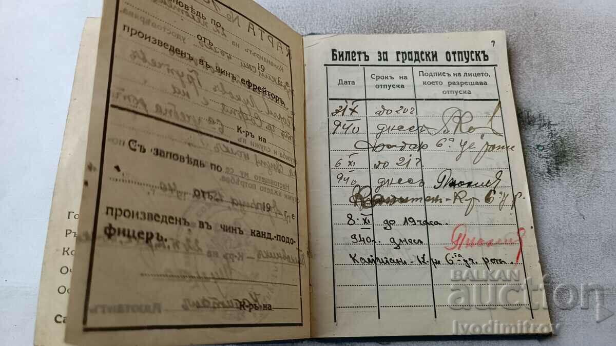 Delivery of Identity card and Dupnitsa 1940 leave ticket Delivery of Identity card and Dupnitsa 1940 leave ticket