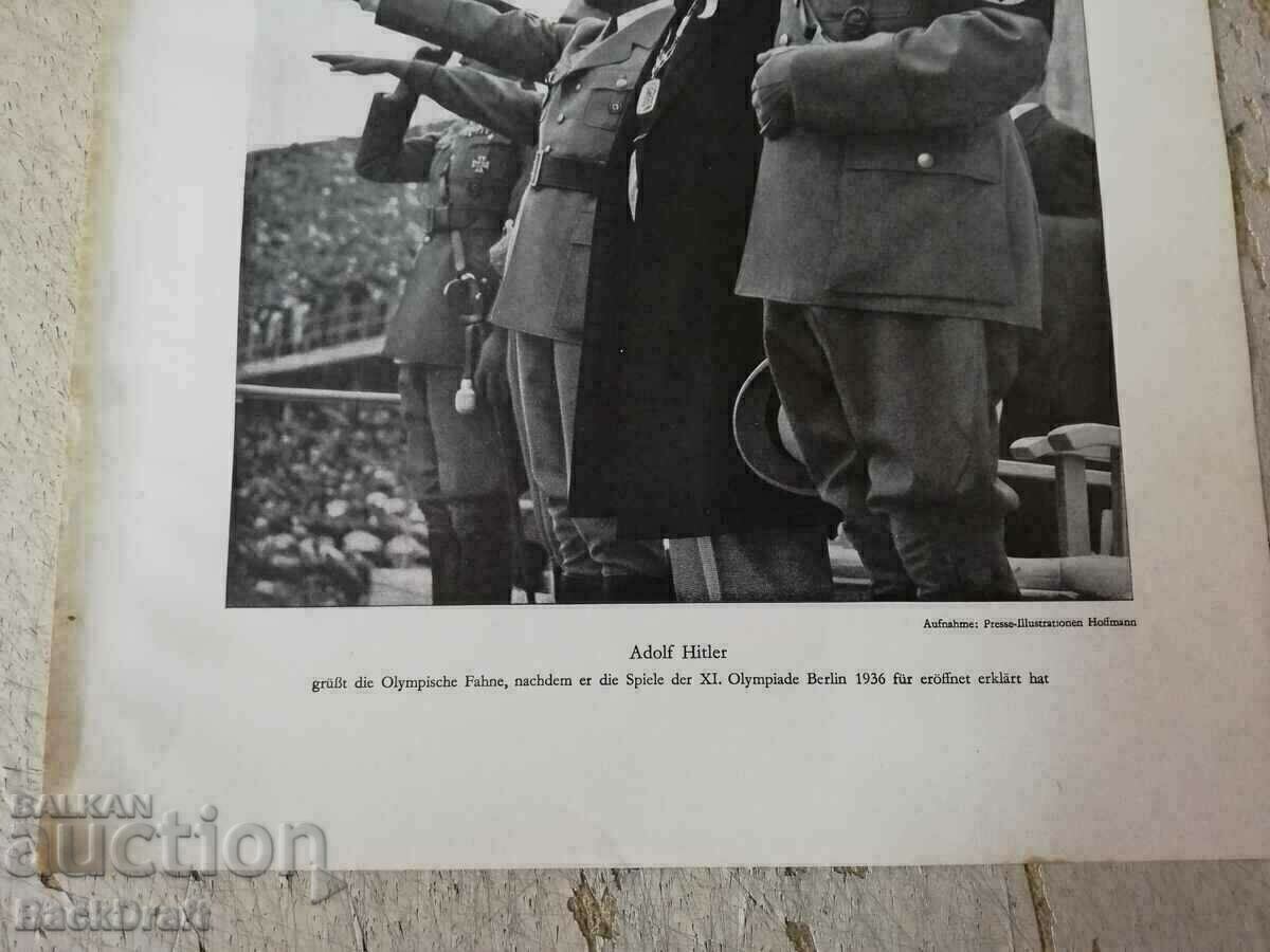Auction German Poster Photo Berlin 1936. Hitler Fuhrer,Third Reich Auction German Poster Photo Berlin 1936. Hitler Fuhrer,Third Reich