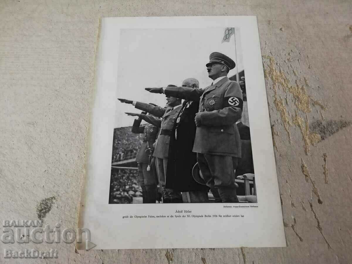 Немски Плакат Снимка Берлин 1936. Хитлер Фюрера,Третия Райх