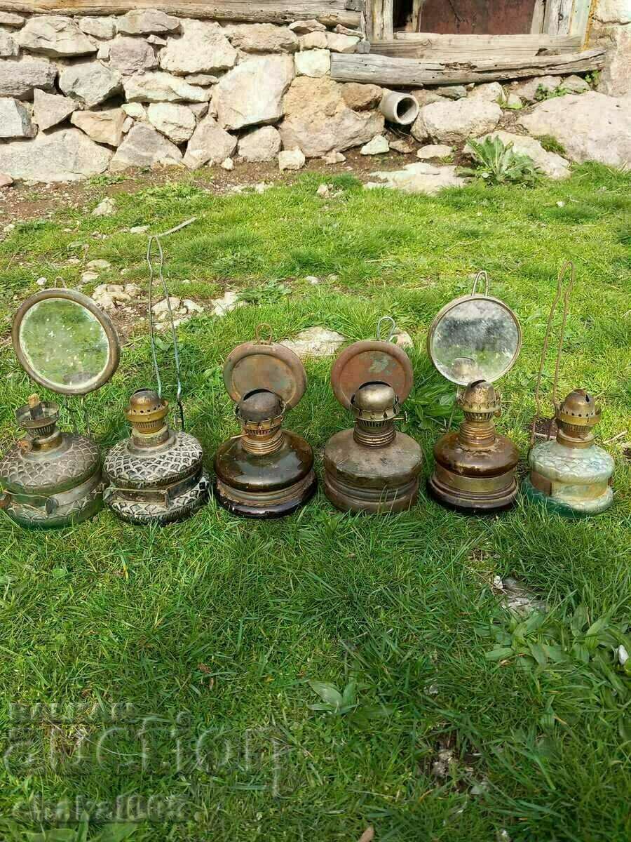 Old gas lamps in lot Old gas lamps in lot