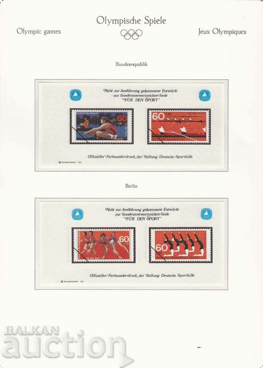 1981 Olympic Games Moscow 1980 Germany 2 pcs. dry block