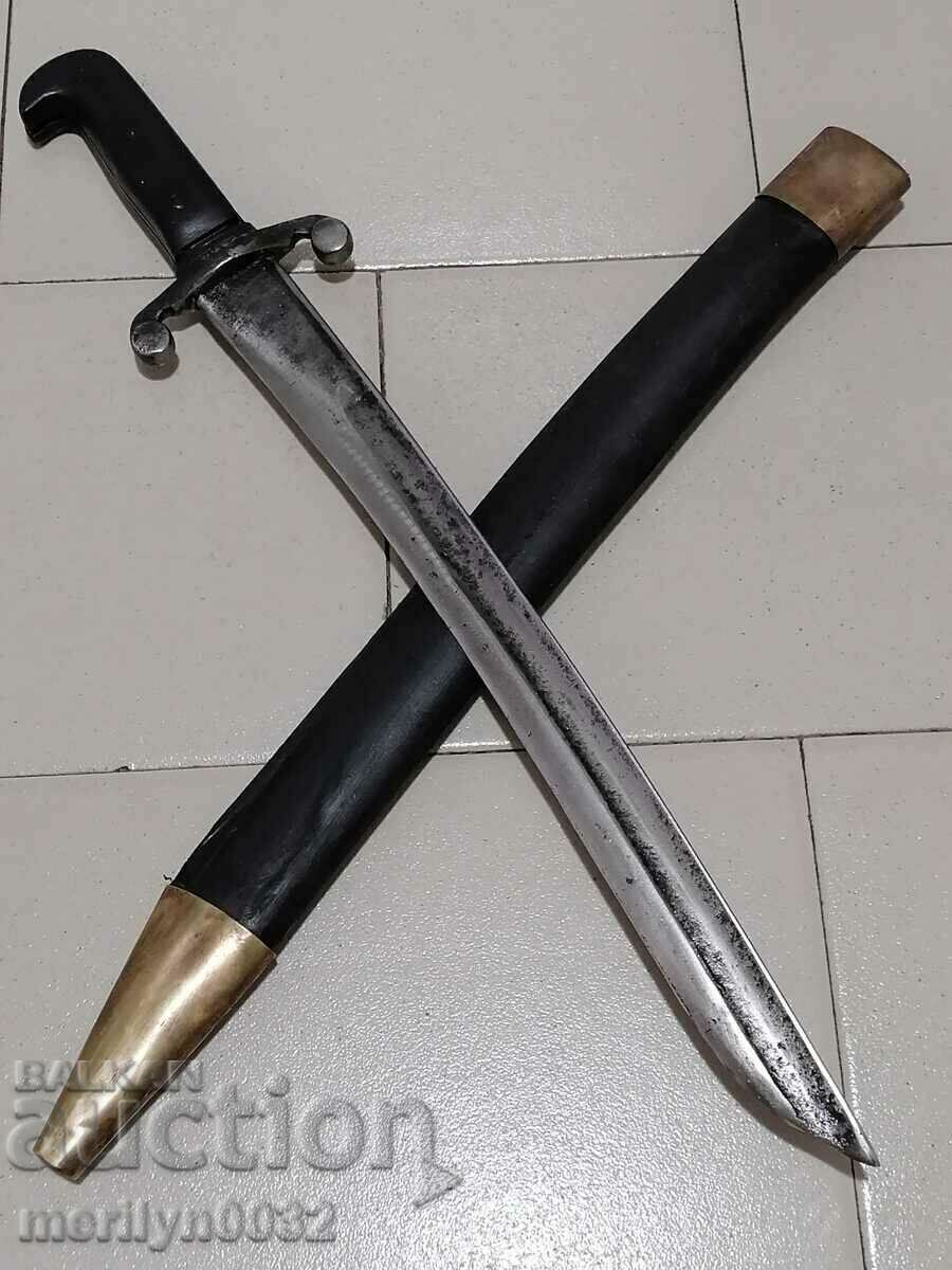 Bosnian cleaver with kaniya saber scythe knife bayonet blade