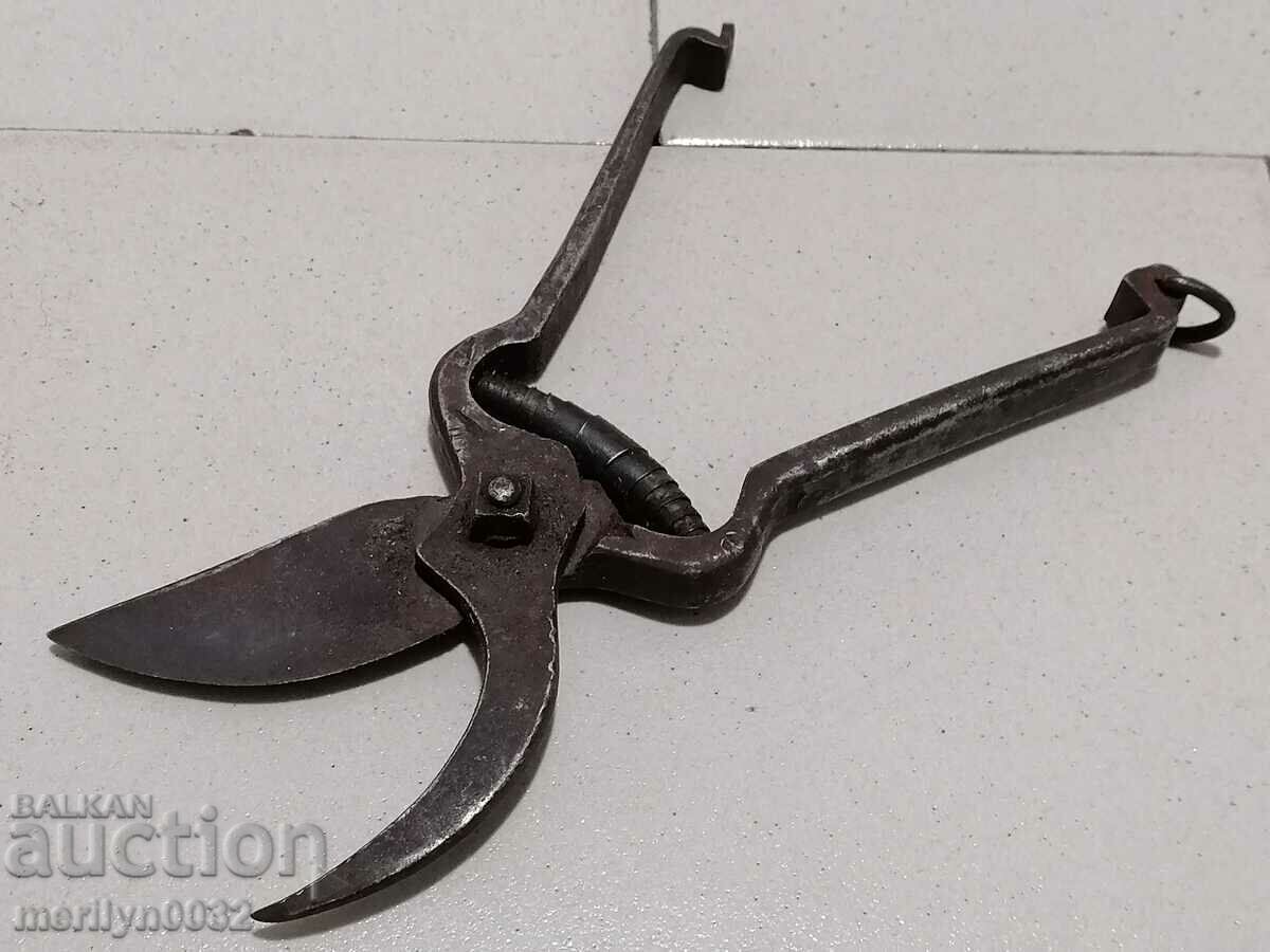 Old forged vine shears stamp knife wrought iron shears with price 78.00 BGN | € 39.88