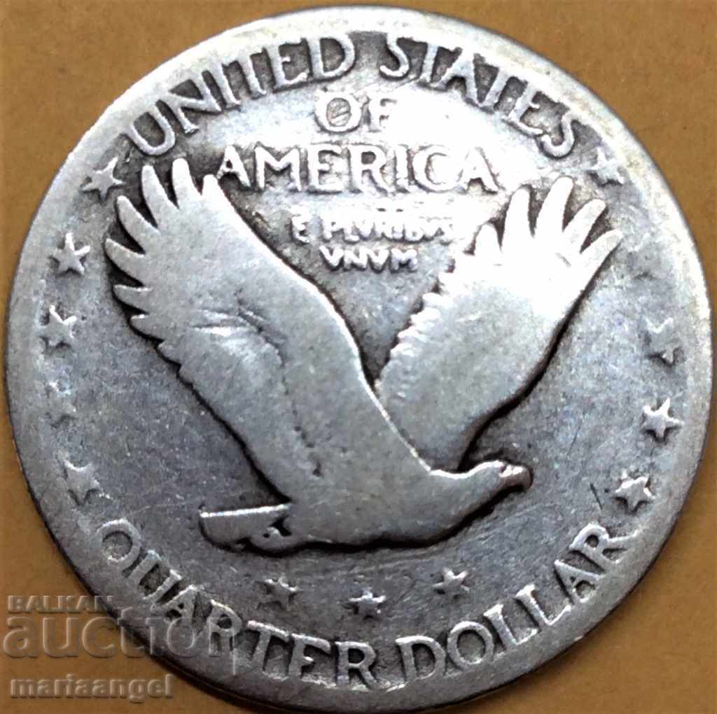 САЩ 1/4 долар 1925 25 цента Либерти Орел сребро