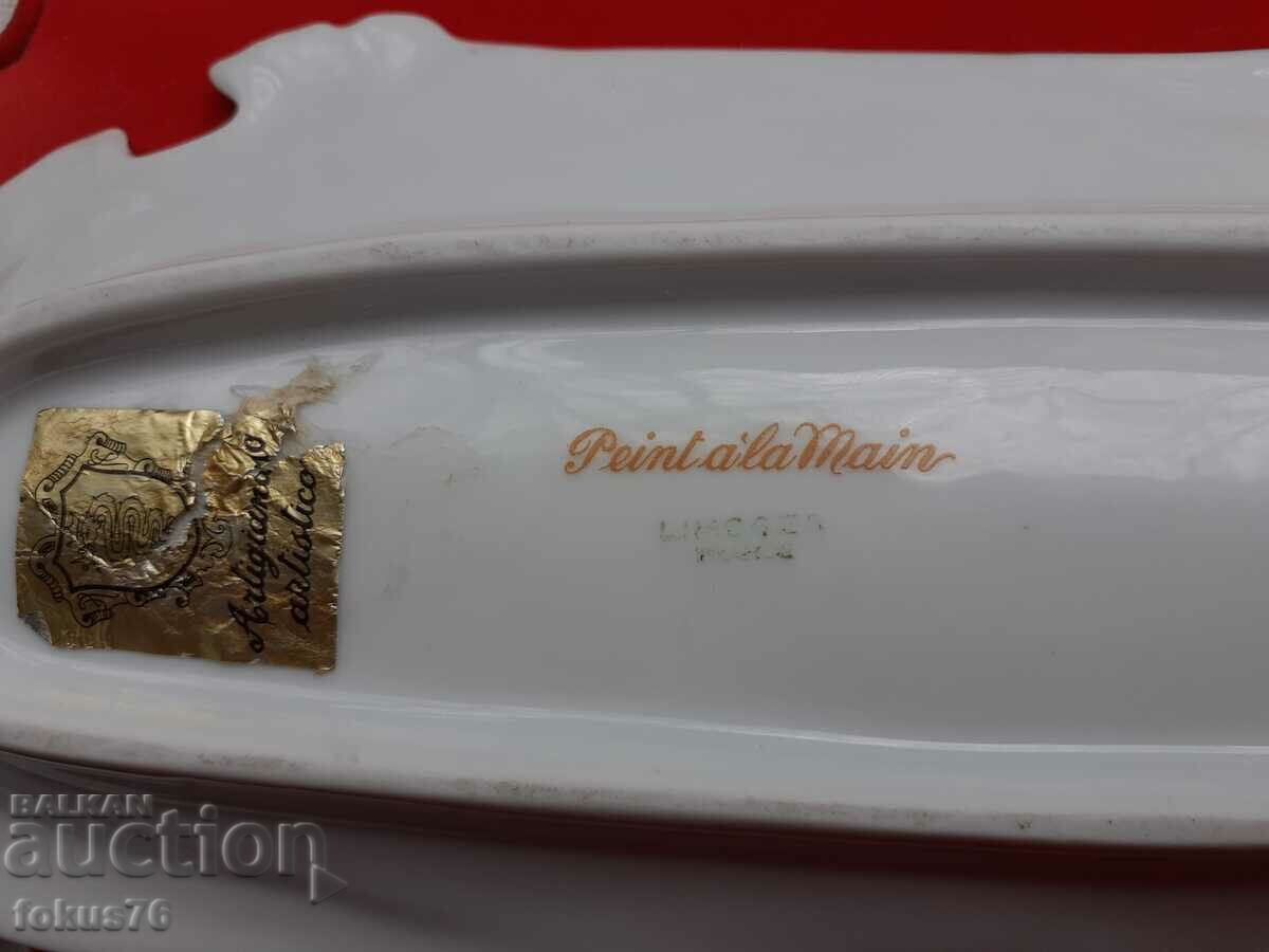 Auction Limoges porcelain saucer plate plate with gilding Auction Limoges porcelain saucer plate plate with gilding