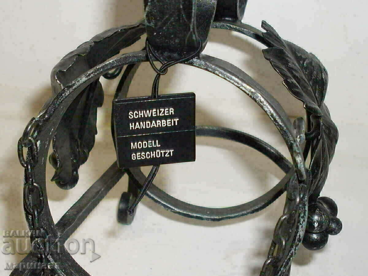 Auction  MASSIVE NEW WINE HOLDER. WROUGHT IRON. GERMANY
