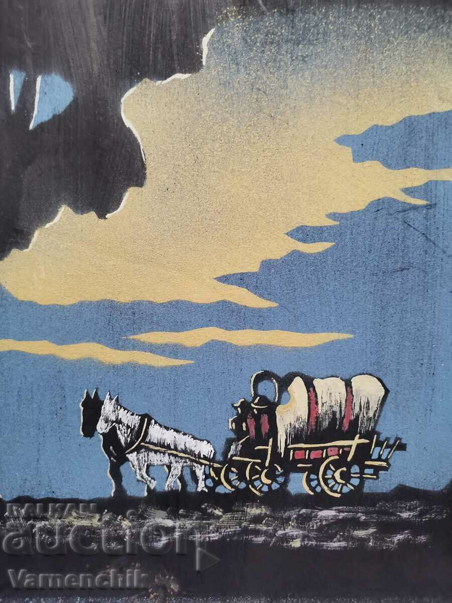 1960 oil painting on cardboard with price 48.00 BGN | € 24.54 1960 oil painting on cardboard with price 48.00 BGN | € 24.54