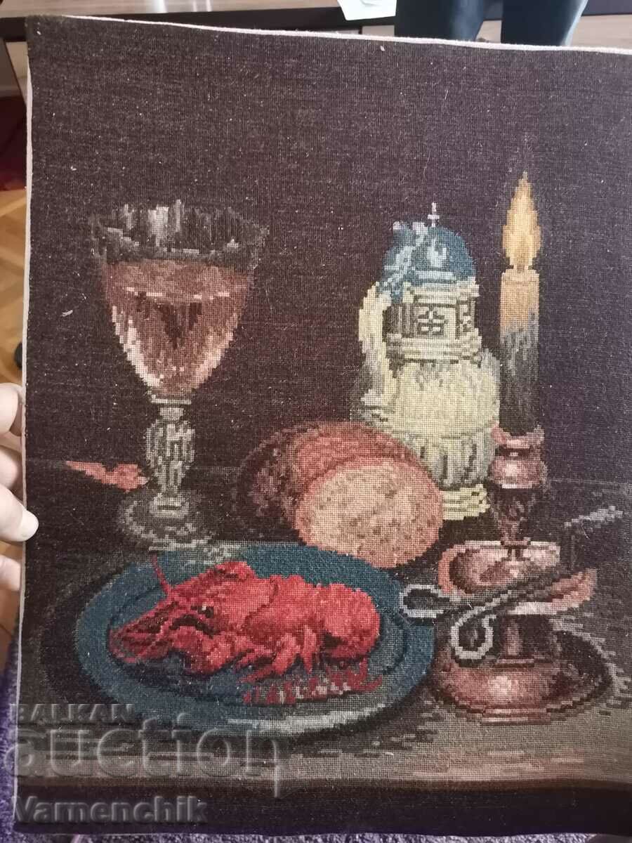 Auction Still life with RAK wheel tapestry Auction Still life with RAK wheel tapestry