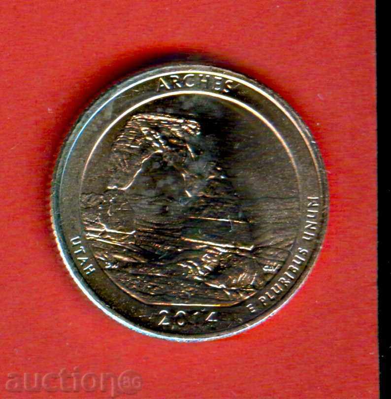 USA USA 25 cent Issue 2014 D UTAH NEW UNC