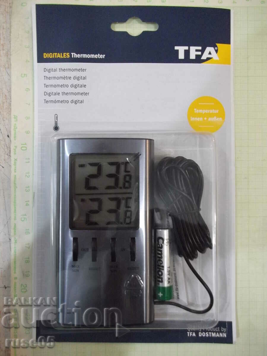 Thermometer "TFA" for external and internal temperature - with cable new with price 20.00 BGN | € 10.23 Thermometer "TFA" for external and internal temperature - with cable new with price 20.00 BGN | € 10.23