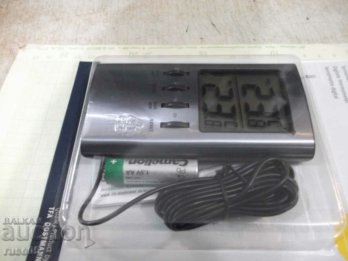 Auction Thermometer "TFA" for external and internal temperature - with cable new Auction Thermometer "TFA" for external and internal temperature - with cable new