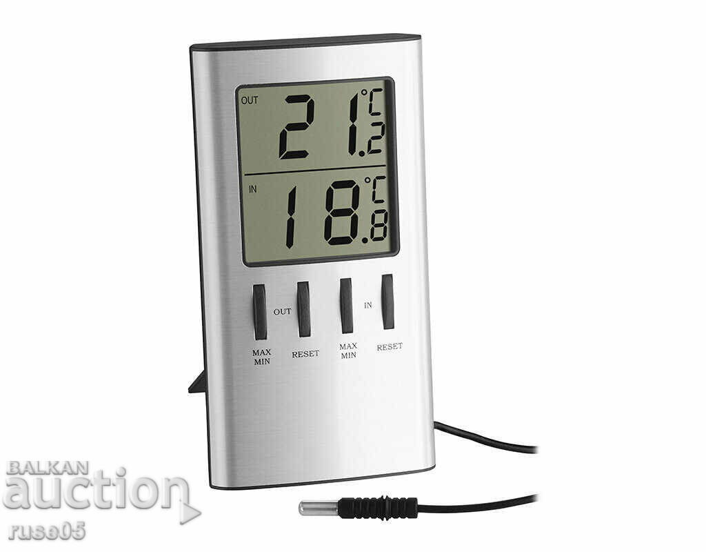 Термометър"TFA"за външна и вътрешна температура-с кабел нов