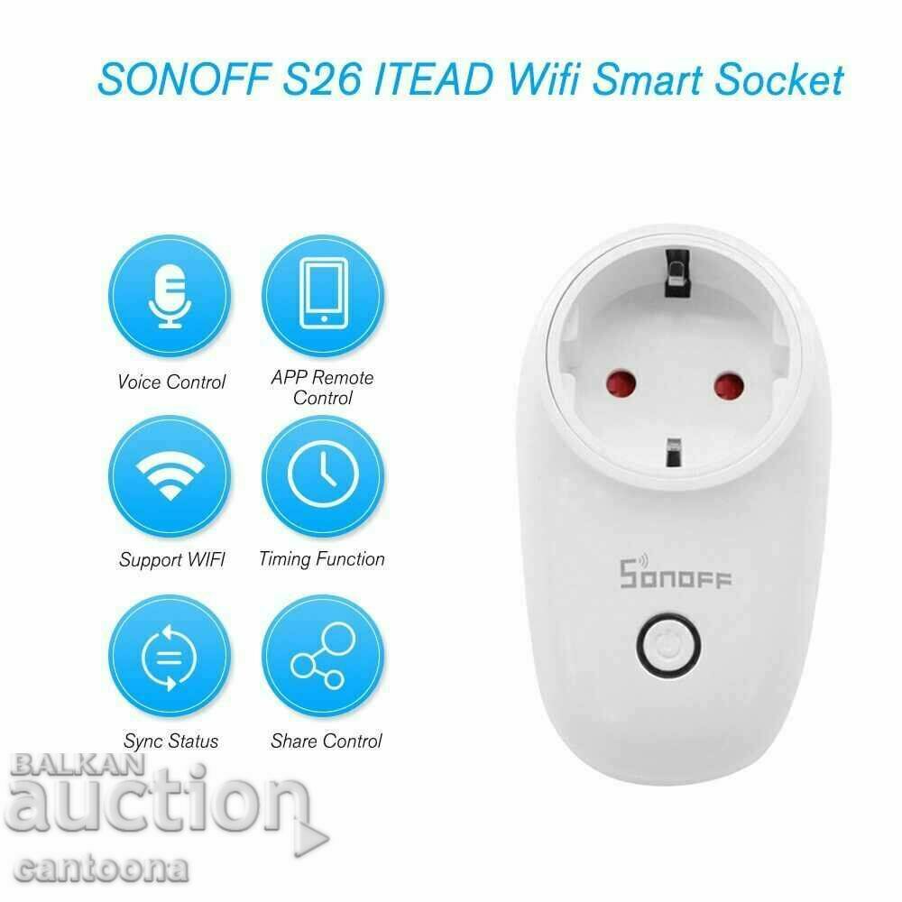 Priză Smart WiFi SONOFF S26R2 - 16A/4000W, Alexa