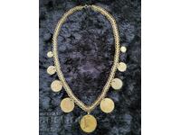 Gold-plated cordon with pendari folk necklace jewelry costume 1905