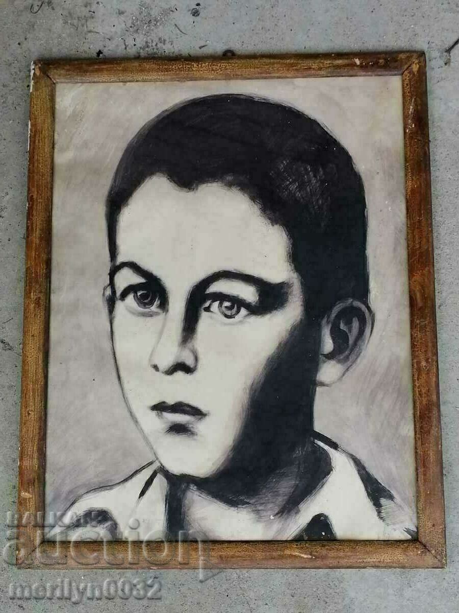 Auction Portrait Mitko Palauzov the smallest partisan 13 years 64/50 cm Auction Portrait Mitko Palauzov the smallest partisan 13 years 64/50 cm