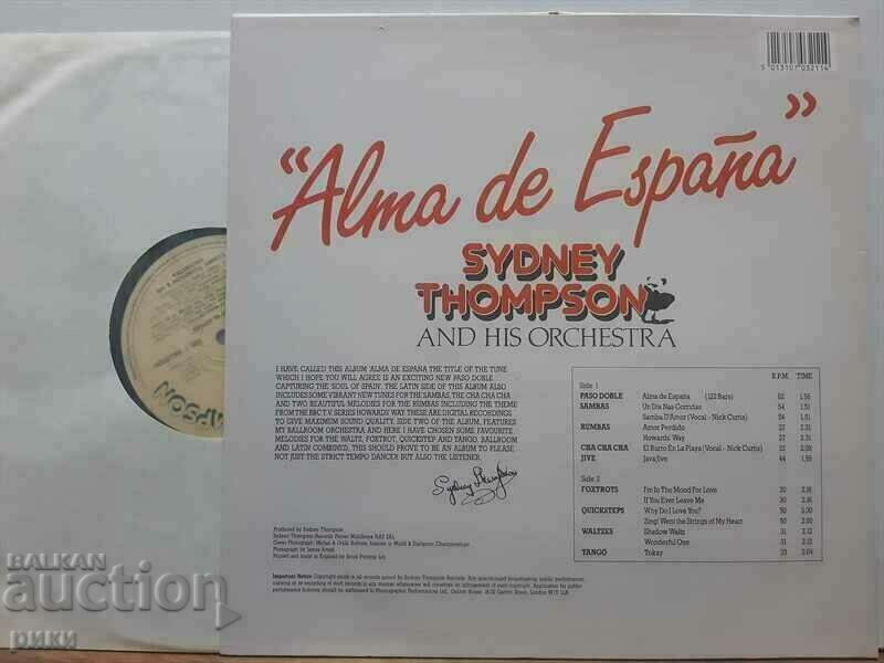 Sydney Thompson And His Orchestra – Alma De Espana 1986 with price 16.00 BGN | € 8.18 Sydney Thompson And His Orchestra – Alma De Espana 1986 with price 16.00 BGN | € 8.18