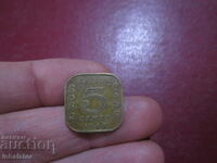 1944 год Цейлон 5 цента