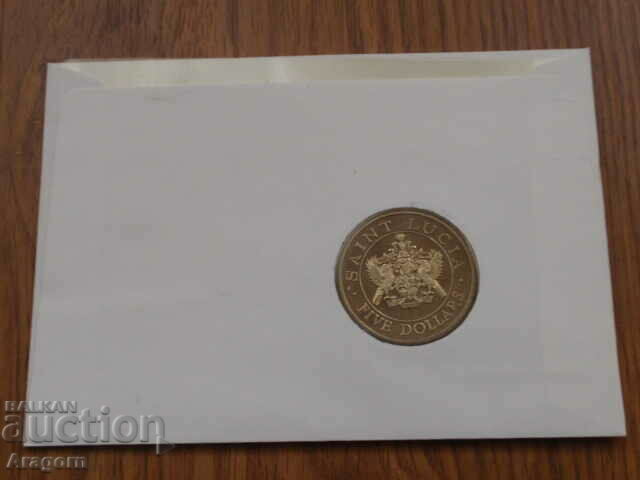 rare Santa Lucia St Lucia coin and stamp envelope with price 119.99 BGN | € 61.35 rare Santa Lucia St Lucia coin and stamp envelope with price 119.99 BGN | € 61.35