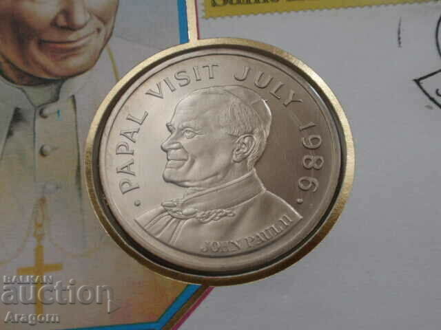 Auction rare Santa Lucia St Lucia coin and stamp envelope Auction rare Santa Lucia St Lucia coin and stamp envelope