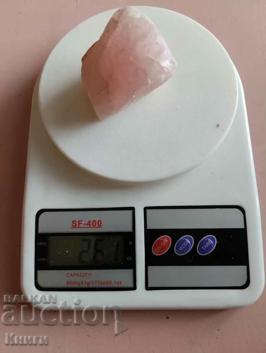 Розов кварц - необработен : произход Мозамбик - 261 грама