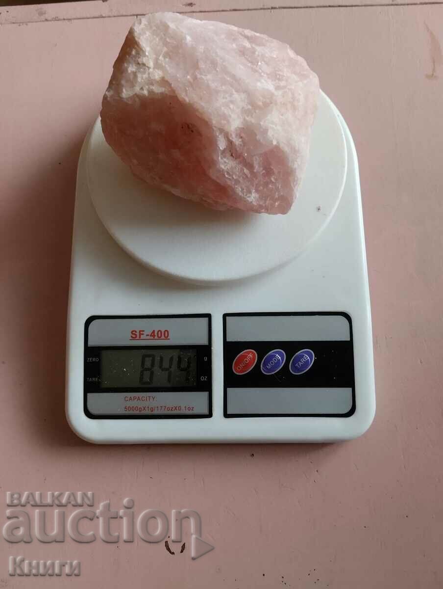 Cuarț roz - brut: origine Mozambic - 844 grame