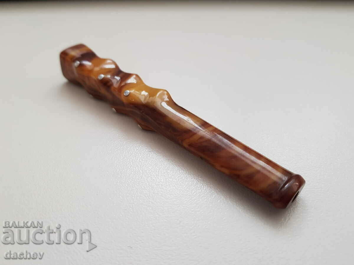 Old Cigarette Silver Catalin Molten Amber Bakelite Damar - 5 Old Cigarette Silver Catalin Molten Amber Bakelite Damar - 5