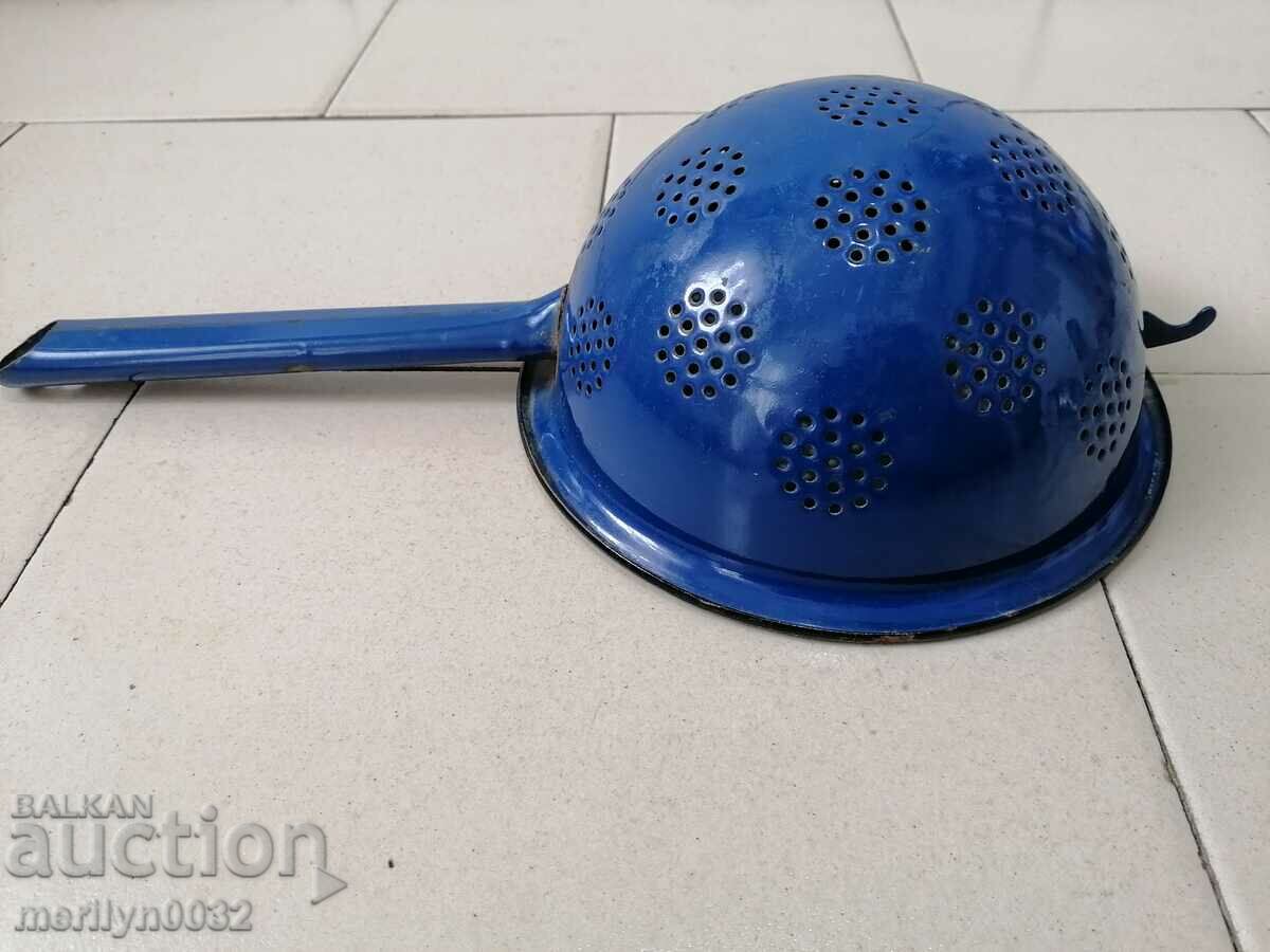 Old enameled colander, court with enamel injured by the People's Republic of Bulgaria with price 49.00 BGN | € 25.05