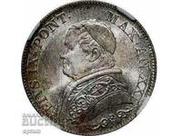1 lira 1866.Vatican.MS65.Vatican,Vatican.