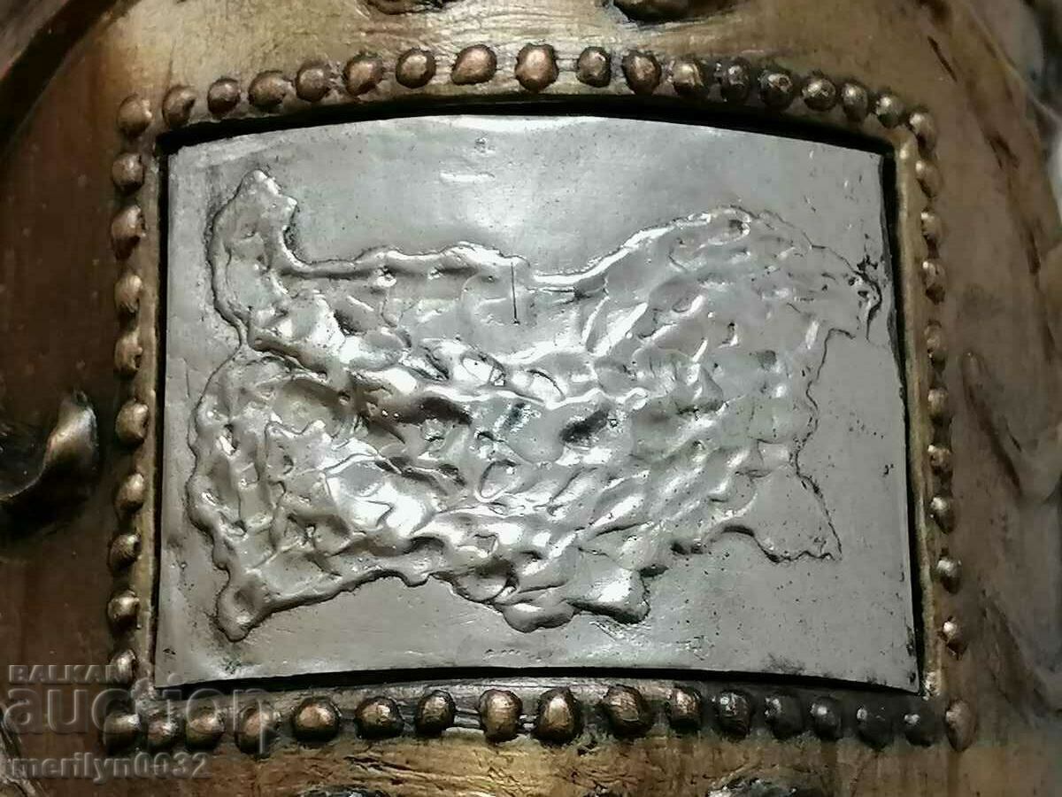 Livrarea Suport pentru sticle de whisky coniac Art Deco din metal bulgar