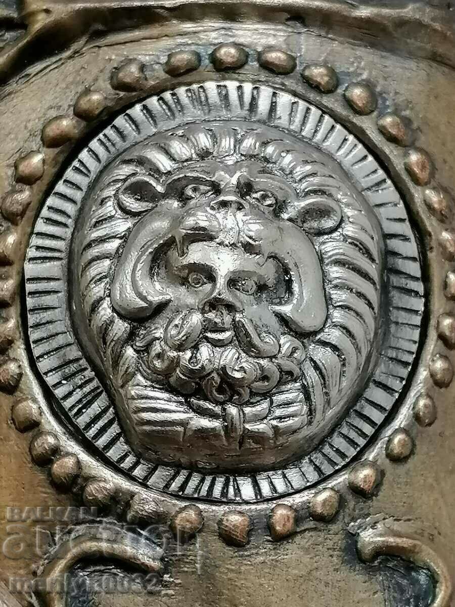 Suport pentru sticle de whisky coniac Art Deco din metal bulgar - 5