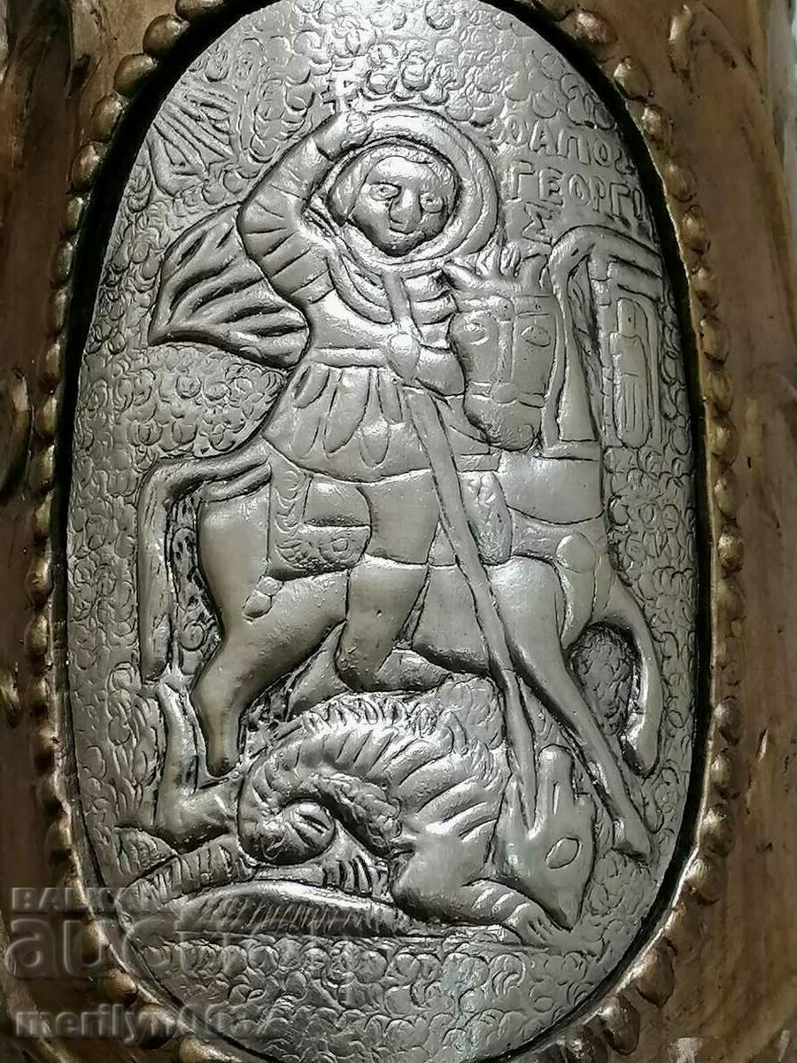 Suport pentru sticle de whisky coniac Art Deco din metal bulgar - 6