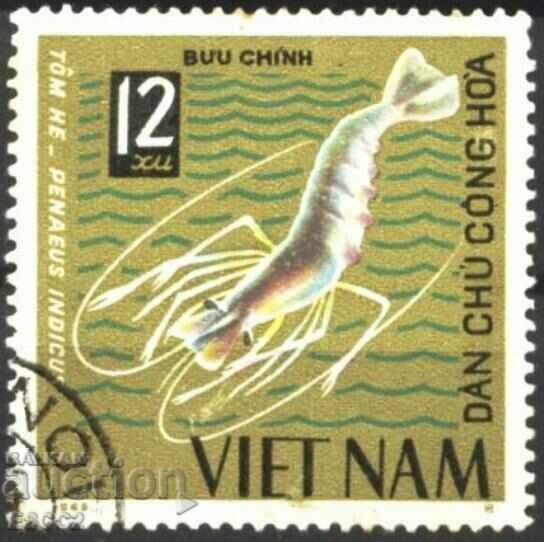 Σφραγισμένη μάρκα Sea Fauna Shrimp 1965 από το Βιετνάμ