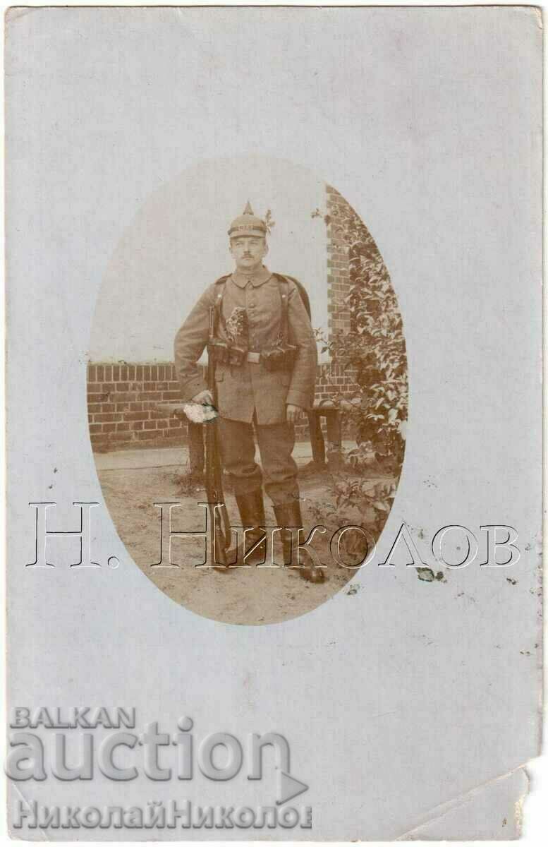 1915 OLD PHOTO PSV GERMANY GERMAN MILITARY WITH G230 RIFLE