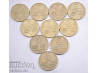 50 cents 1977 Lot of 10 x - Bulgaria soc