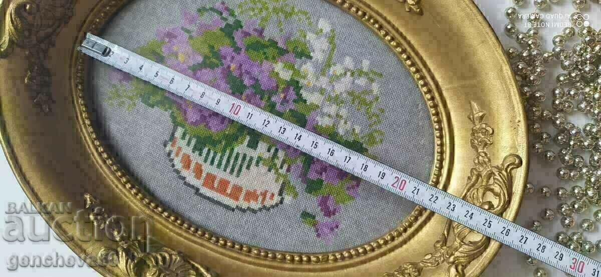 Gobelin "Flowers" in a beautiful frame, glass 24/4/30cm with price € 40.00 | 78.23 BGN