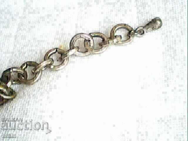 old leather bracelet silver plated and artificial pearl - 6