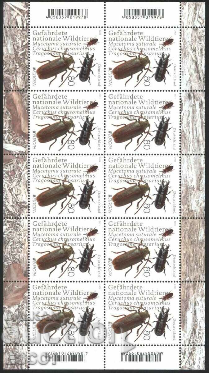 Clean stamp in small sheet Europe SEP Insects 2021 Germany