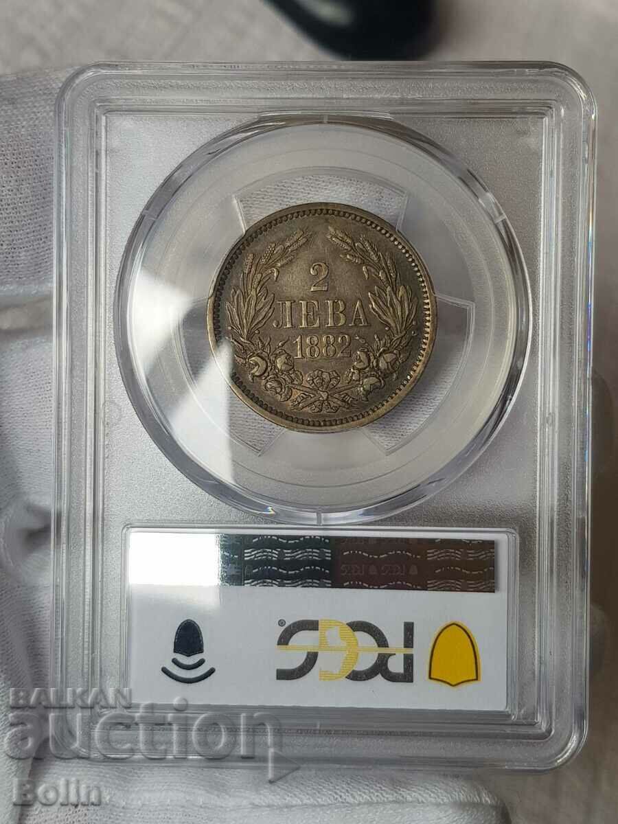 XF-40 Princely Silver Coin 2 BGN 1882 PCGS - 6 XF-40 Princely Silver Coin 2 BGN 1882 PCGS - 6