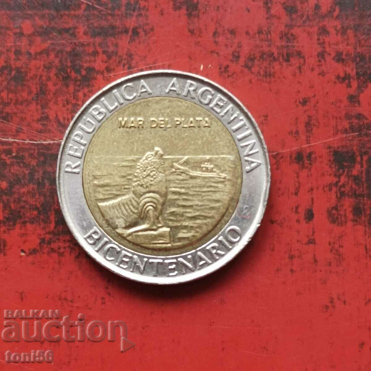 Argentina 1 peso 2010 UNC - Mar del Plata Argentina 1 peso 2010 UNC - Mar del Plata