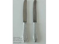 2 pcs. Social knife with aluminum handles, stainless steel blade.