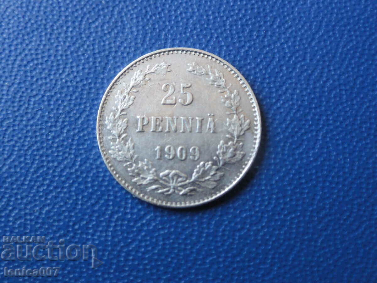 Ρωσία (Φινλανδία) 1909 - 25 πέννι (Ag) - 5