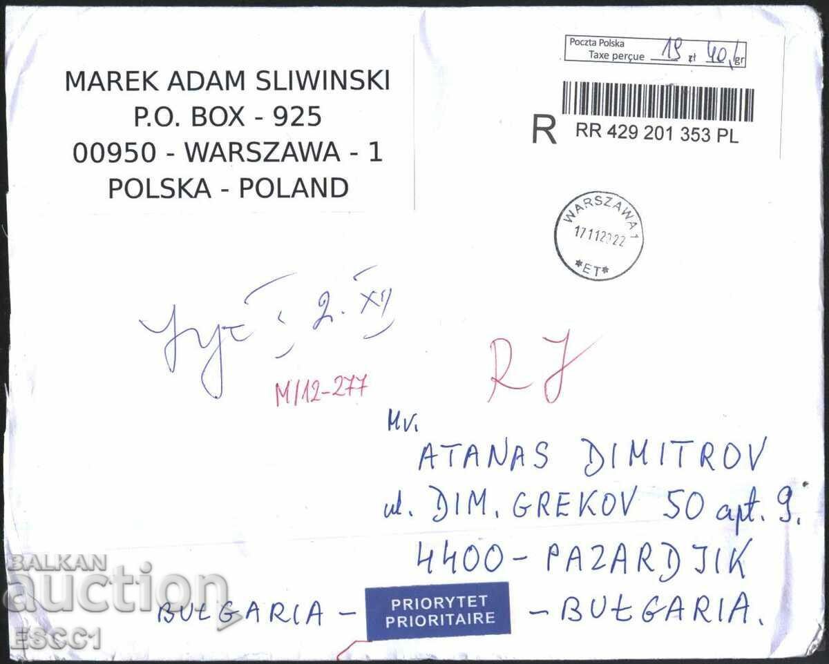 Traveled envelope - registered letter 2020 from Poland