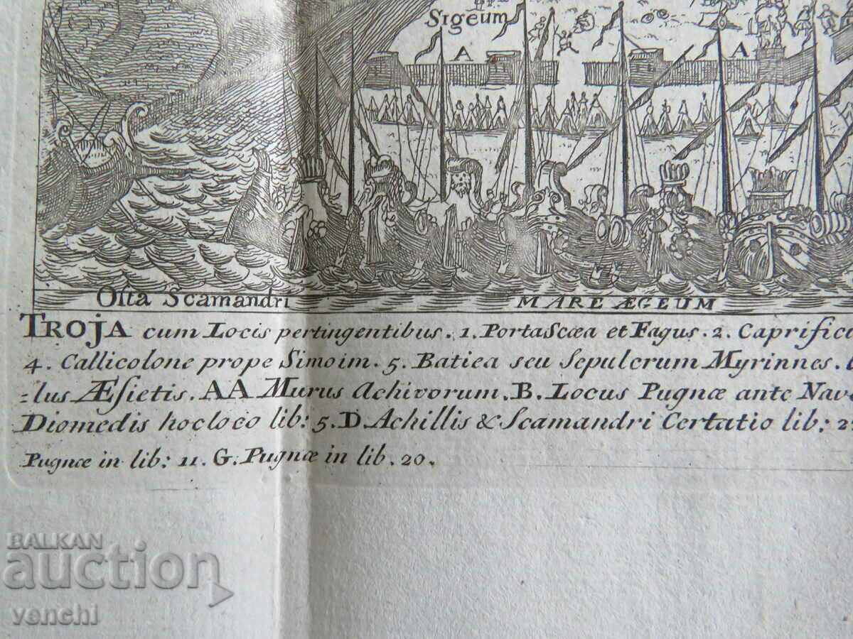 Auction 18TH CENTURY - ILIAD - ENGRAVING - ORIGINAL - TROY Auction 18TH CENTURY - ILIAD - ENGRAVING - ORIGINAL - TROY