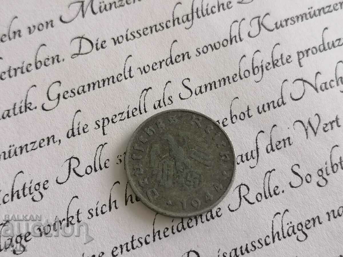 Reich Coin - Germany - 10 Pfennig | 1944; Series A with price 5.50 BGN | € 2.81 Reich Coin - Germany - 10 Pfennig | 1944; Series A with price 5.50 BGN | € 2.81