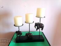 Beautiful Candlestick - Elephants