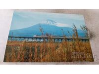 Postcard Mt. Fuji and New Tokaido Line