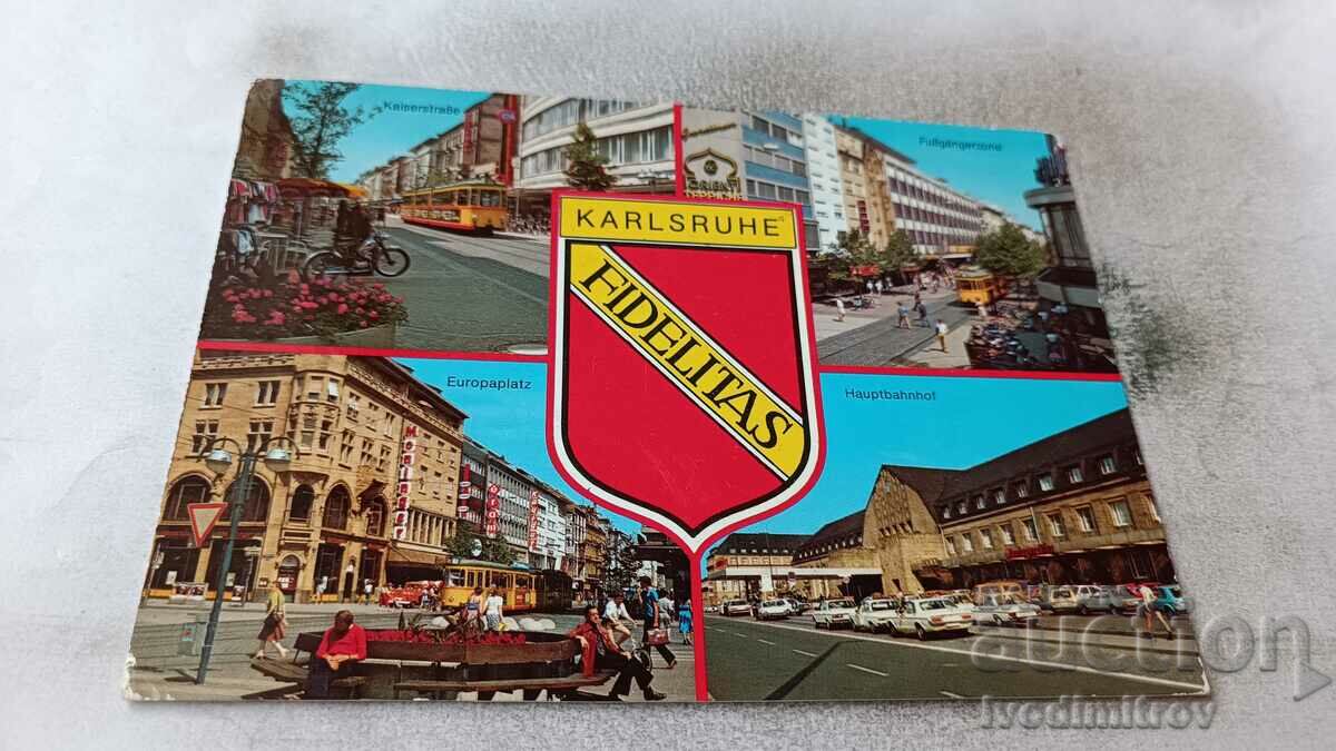Postcard Karlsruhe Fidelitas Collage