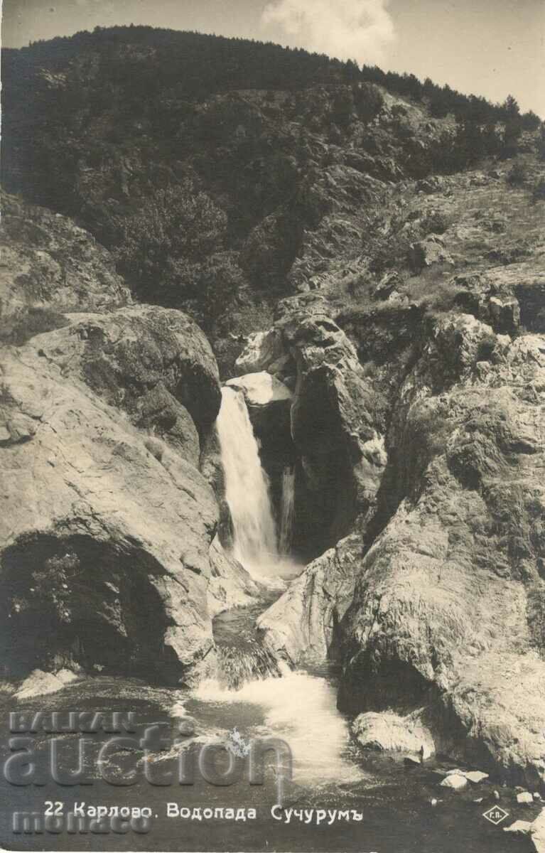 Old postcard - Karlovo, Suchurum waterfall